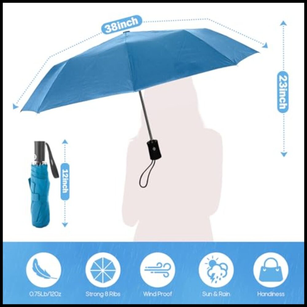 Windproof Travel Umbrella Automatic Open Close Co… - image 2